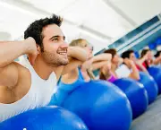 Group of people exercising at the gym in a fitness class