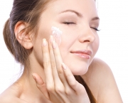 applying cream for face